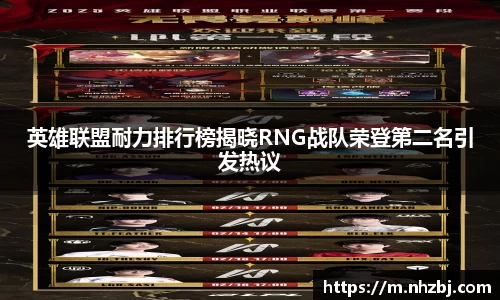 英雄联盟耐力排行榜揭晓RNG战队荣登第二名引发热议